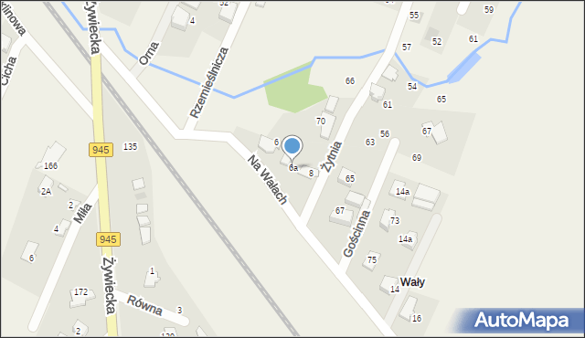 Wilkowice, Na Wałach, 6a, mapa Wilkowice