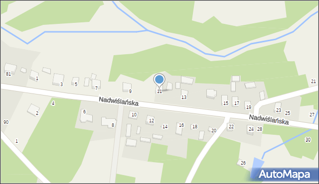 Winnica, Nadwiślańska, 11, mapa Winnica