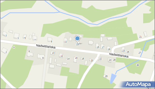 Winnica, Nadwiślańska, 13, mapa Winnica
