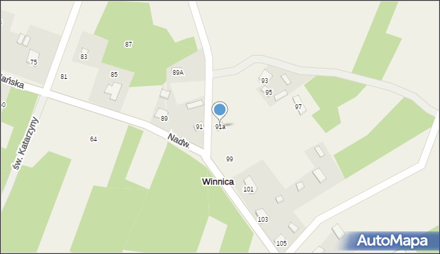 Winnica, Nadwiślańska, 91a, mapa Winnica