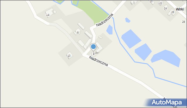 Wiry, Nadrzeczna, 4, mapa Wiry