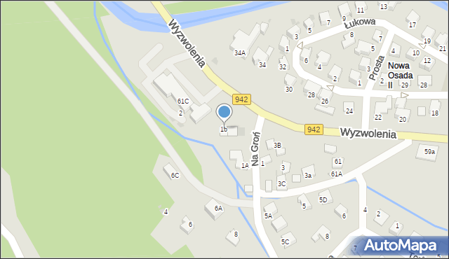 Wisła, Na Groń, 1b, mapa Wisła