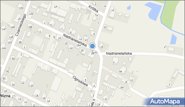 Wizna, Nadnarwiańska, 18, mapa Wizna