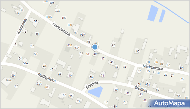 Wohyń, Nadrzeczna, 49, mapa Wohyń