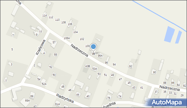 Wohyń, Nadrzeczna, 98, mapa Wohyń