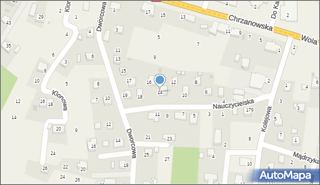 Wola Filipowska, Nauczycielska, 14, mapa Wola Filipowska