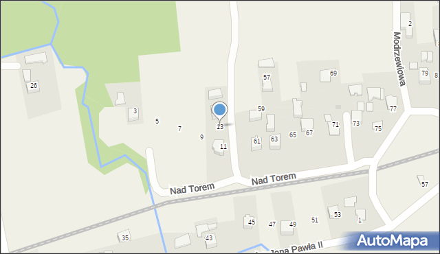 Wola Radziszowska, Nad Torem, 13, mapa Wola Radziszowska