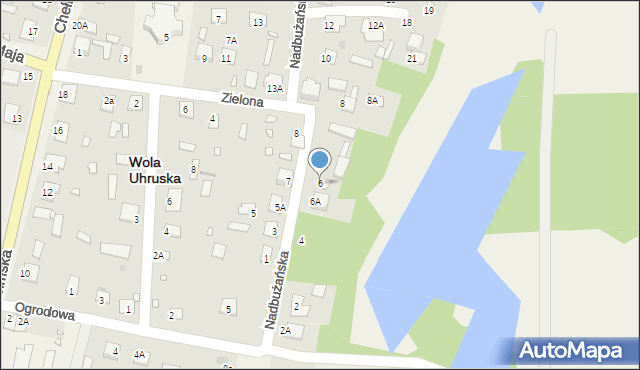 Wola Uhruska, Nadbużańska, 6, mapa Wola Uhruska