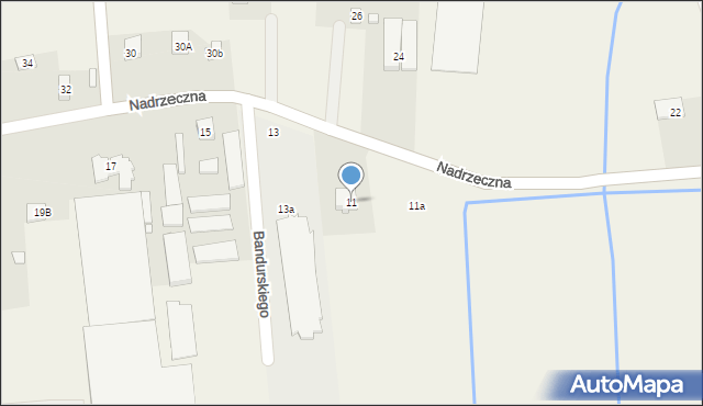 Wólka Kosowska, Nadrzeczna, 11, mapa Wólka Kosowska