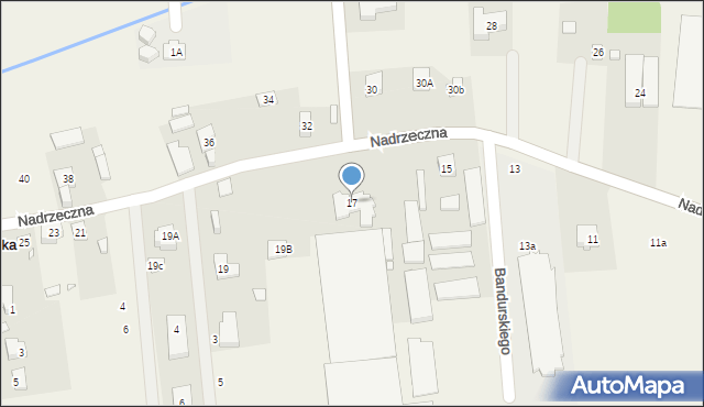 Wólka Kosowska, Nadrzeczna, 17, mapa Wólka Kosowska