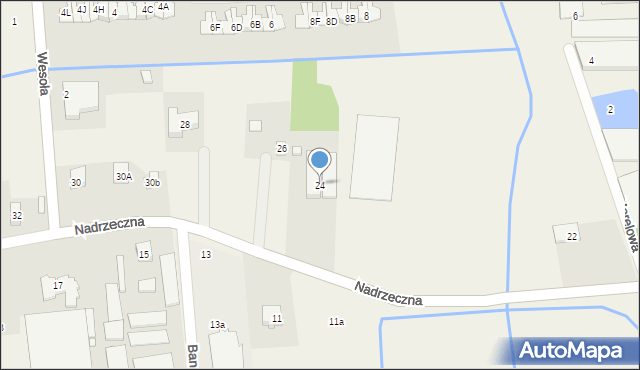 Wólka Kosowska, Nadrzeczna, 24, mapa Wólka Kosowska