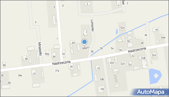 Wólka Kosowska, Nadrzeczna, 60A, mapa Wólka Kosowska