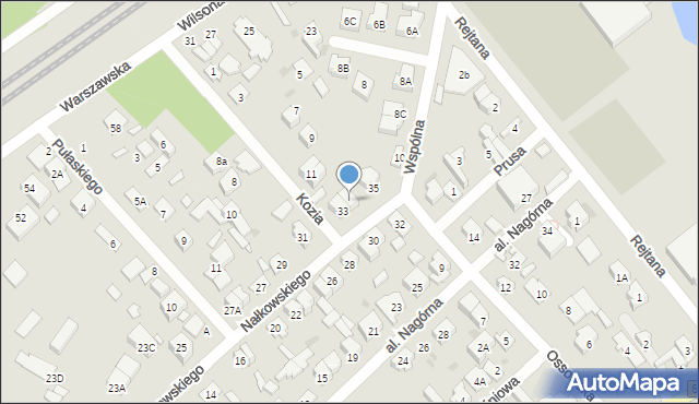 Wołomin, Nałkowskiego, 33a, mapa Wołomin