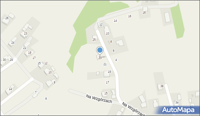 Woźniki, Na Wzgórzach, 23, mapa Woźniki
