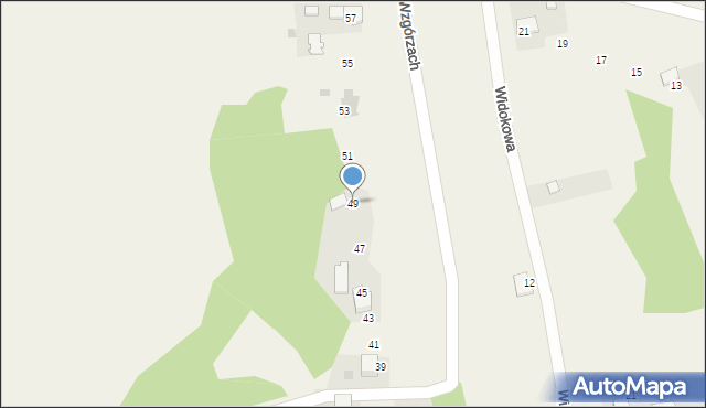 Woźniki, Na Wzgórzach, 49, mapa Woźniki