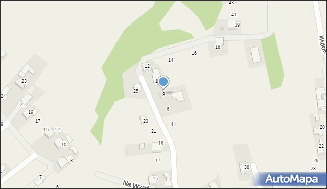 Woźniki, Na Wzgórzach, 8, mapa Woźniki