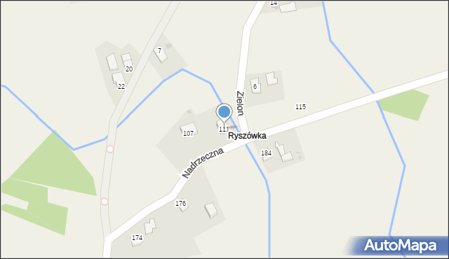 Wrocanka, Nadrzeczna, 111, mapa Wrocanka