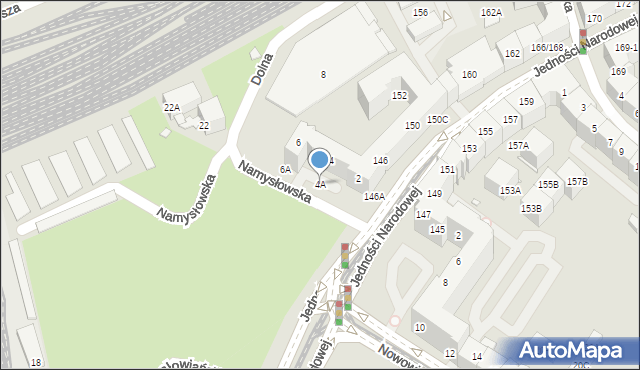 Wrocław, Namysłowska, 4A, mapa Wrocławia