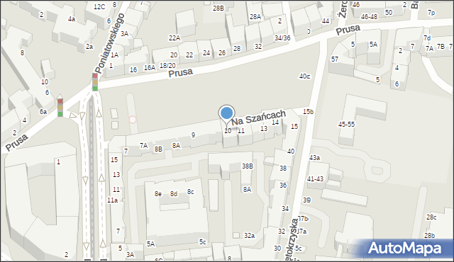Wrocław, Na Szańcach, 10, mapa Wrocławia