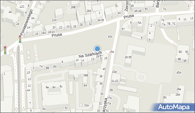 Wrocław, Na Szańcach, 14, mapa Wrocławia