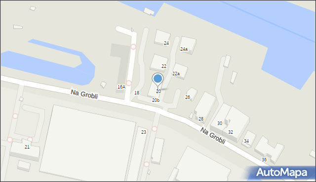 Wrocław, Na Grobli, 20, mapa Wrocławia