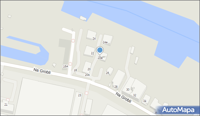 Wrocław, Na Grobli, 22a, mapa Wrocławia