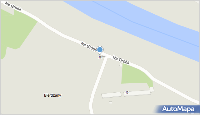 Wrocław, Na Grobli, 48, mapa Wrocławia