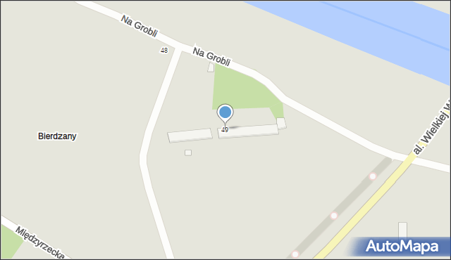 Wrocław, Na Grobli, 49, mapa Wrocławia