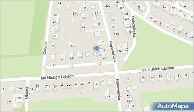 Wrocław, Na Niskich Łąkach, 22, mapa Wrocławia