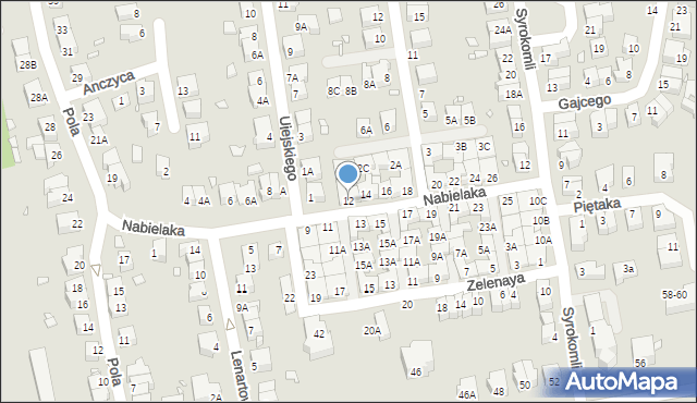 Wrocław, Nabielaka Ludwika, 12, mapa Wrocławia