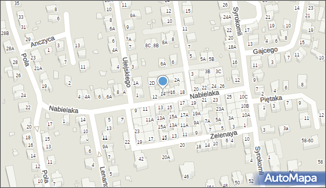 Wrocław, Nabielaka Ludwika, 14, mapa Wrocławia