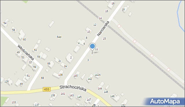 Wrocław, Narciarska, 9, mapa Wrocławia