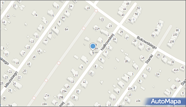 Wrocław, Nałkowskiej Zofii, 5, mapa Wrocławia