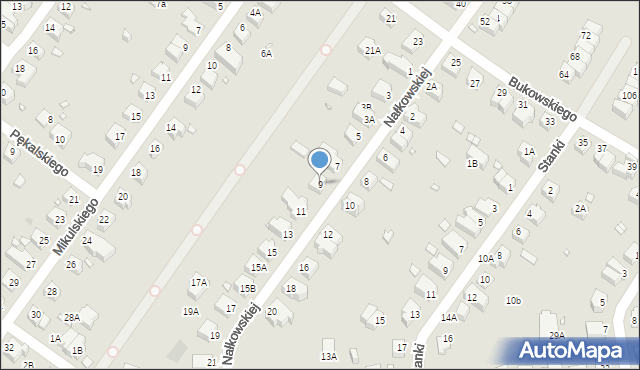 Wrocław, Nałkowskiej Zofii, 9, mapa Wrocławia