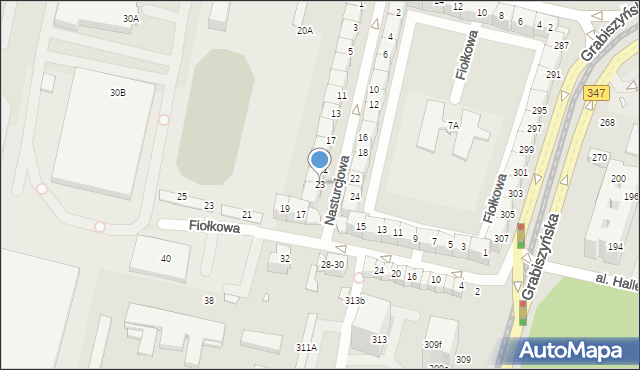 Wrocław, Nasturcjowa, 23, mapa Wrocławia