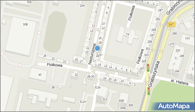 Wrocław, Nasturcjowa, 24, mapa Wrocławia