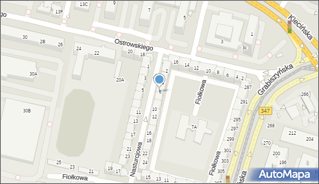 Wrocław, Nasturcjowa, 6, mapa Wrocławia