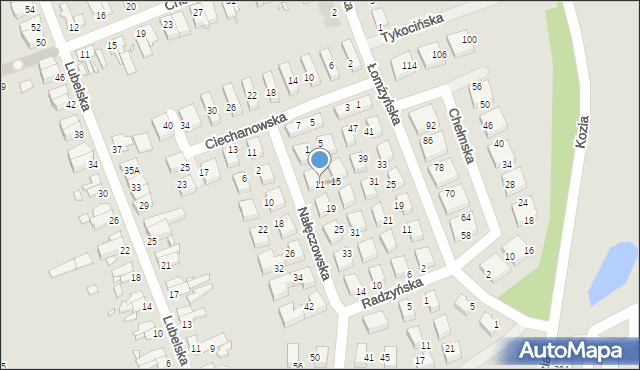 Wrocław, Nałęczowska, 11, mapa Wrocławia