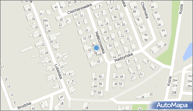 Wrocław, Nałęczowska, 36, mapa Wrocławia