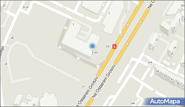 Wrocław, Na Ostatnim Groszu, 1, mapa Wrocławia