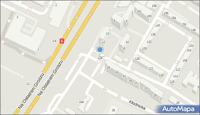 Wrocław, Na Ostatnim Groszu, 12a, mapa Wrocławia