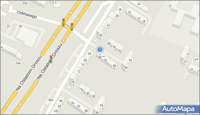 Wrocław, Na Ostatnim Groszu, 64, mapa Wrocławia