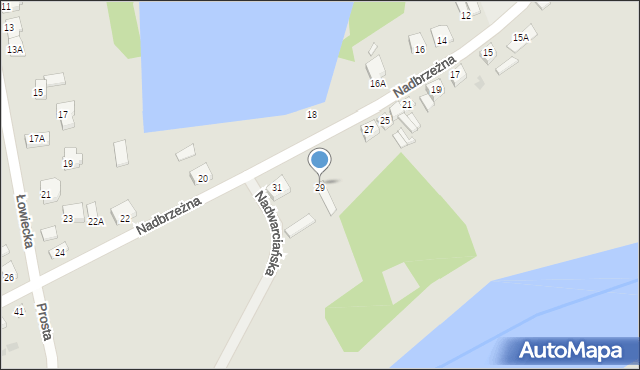 Wronki, Nadbrzeżna, 29, mapa Wronki
