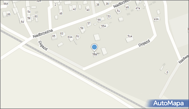 Wronki, Nadbrzeżna, 59a, mapa Wronki