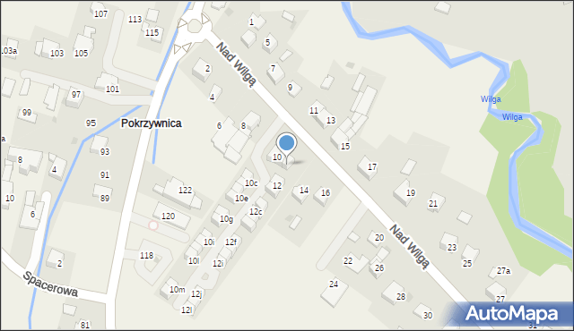 Wrząsowice, Nad Wilgą, 10b, mapa Wrząsowice