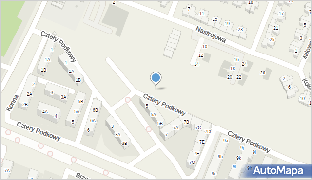 Wysoka, Nastrojowa, 6c, mapa Wysoka