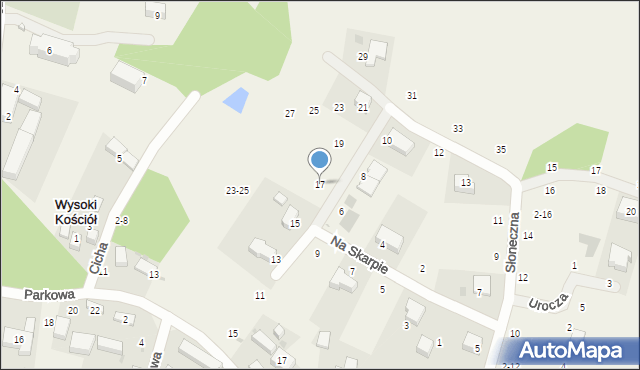 Wysoki Kościół, Na Skarpie, 17, mapa Wysoki Kościół