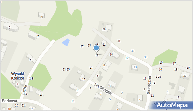 Wysoki Kościół, Na Skarpie, 19, mapa Wysoki Kościół