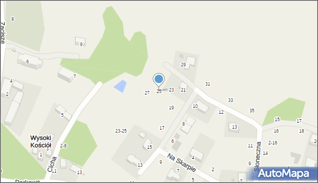Wysoki Kościół, Na Skarpie, 25, mapa Wysoki Kościół