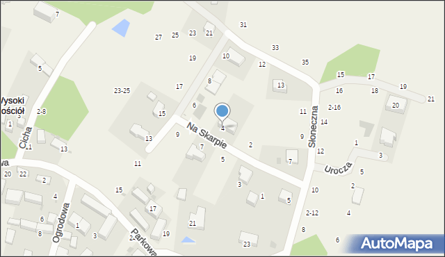 Wysoki Kościół, Na Skarpie, 4, mapa Wysoki Kościół